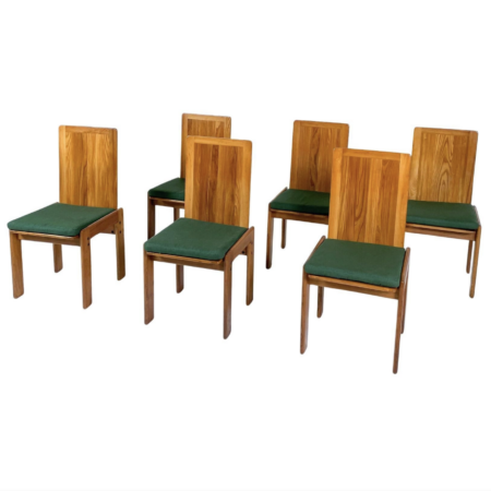 Mid-Century Modern Set of 6 Dining Chairs by Romanutti, Italy, 1970s