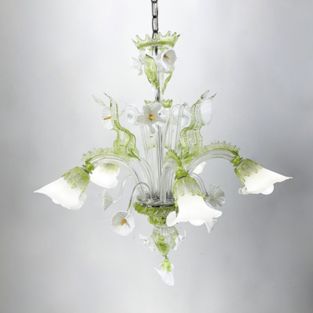 Mid-Century Modern Chandelier, Italy, Murano Glass, 1950s