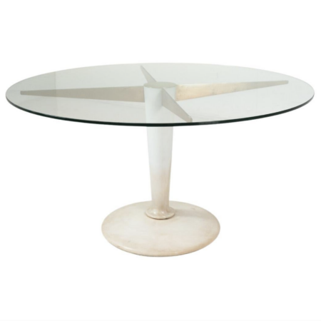 Mid-Century Modern Dining Table, Carrara Marble, Bronze and Glass, Italy, 1950s