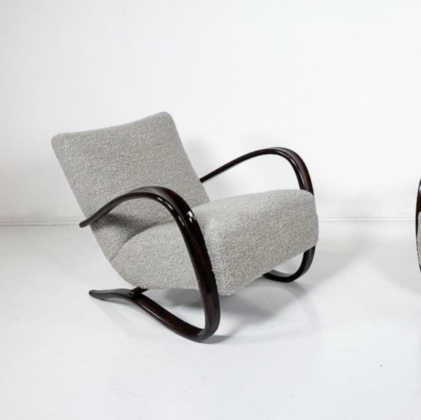 Pair of Bentwood Armchairs by Jindrich Halabala H269, Czech Republic, 1940s - Image 4