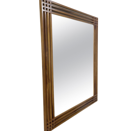 Mid-Century Modern Wooden Mirror, Sottsass Style