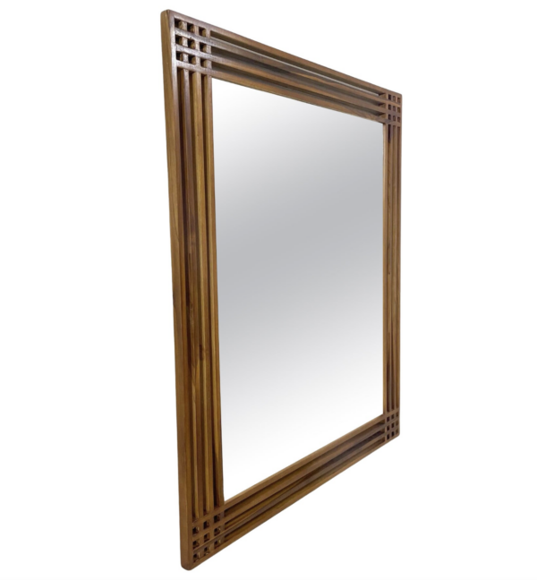 Mid-Century Modern Wooden Mirror, Sottsass Style