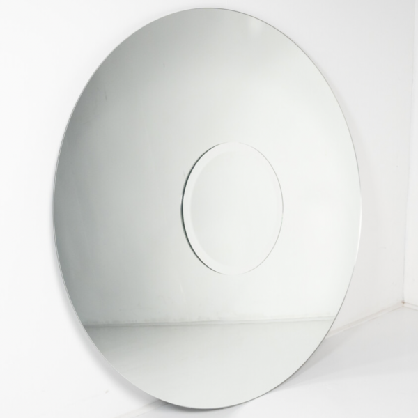 Mid-Century Modern Large Round Mirror, Italy