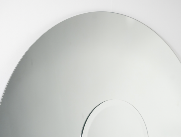 Mid-Century Modern Large Round Mirror, Italy - Image 8