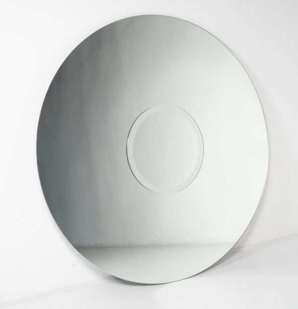 Mid-Century Modern Large Round Mirror, Italy - Image 7