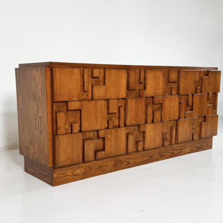 Contemporary Large Brutalist Sideboard, Ash, Italy