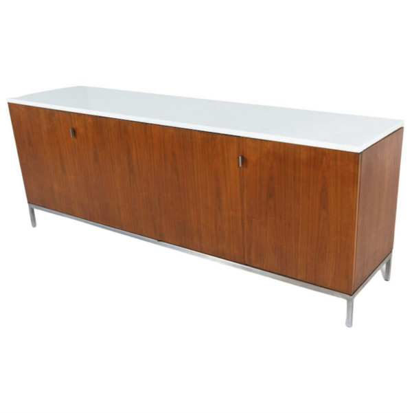 Mid-Century Modern Sideboard, Wood and marble, Italy, 1970s