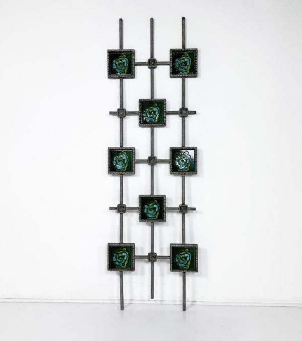 Mid-Century Modern Brutalist Wall Sculpture, Ceramic and Cast Aluminium, 1970s - Image 6