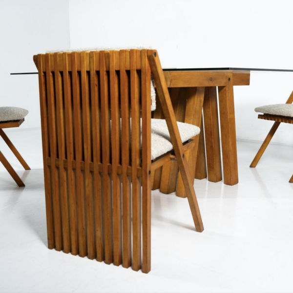 Mid-Century Modern Dining Table Set " Millepiedi" by Tito Pinori, 1970s - Image 9