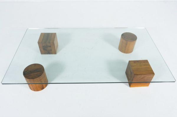 Contemporary Coffee Table, Wood and Glass, Italy - Image 9