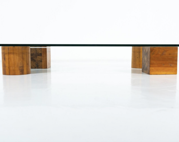 Contemporary Coffee Table, Wood and Glass, Italy - Image 5