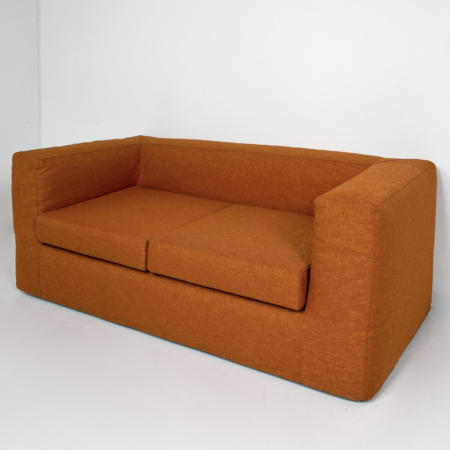 Mid-Century Modern Orange Two-Seater Sofa, Italy