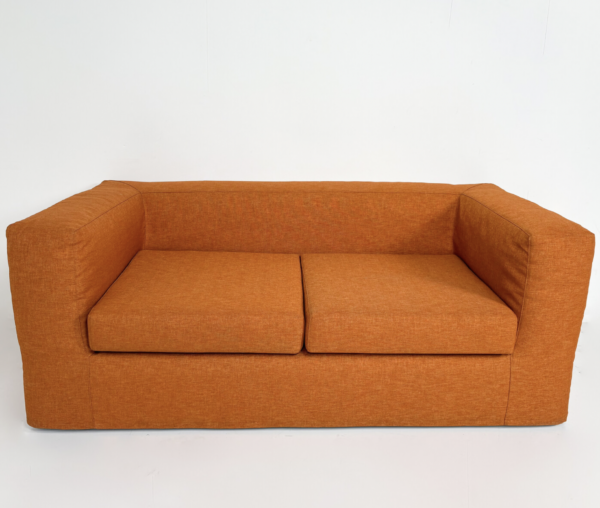 Mid-Century Modern Orange Two-Seater Sofa, Italy - Image 3