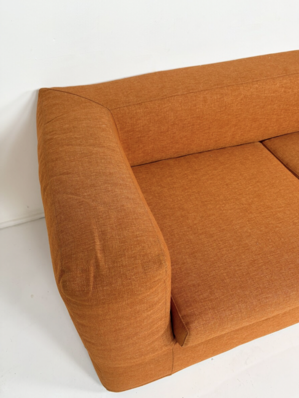 Mid-Century Modern Orange Two-Seater Sofa, Italy - Image 7