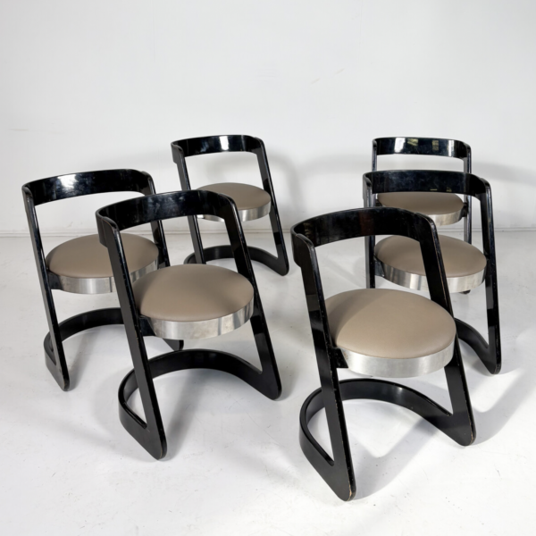 Mid-Century Modern Set of 6 Willy Rizzo Chairs for Mario Sabot, Italy, 1970s - Image 2