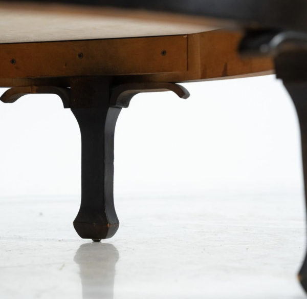 Mid-Century Modern Wood and Travertine Coffee Table, James Mont Style, 1950s - Image 11