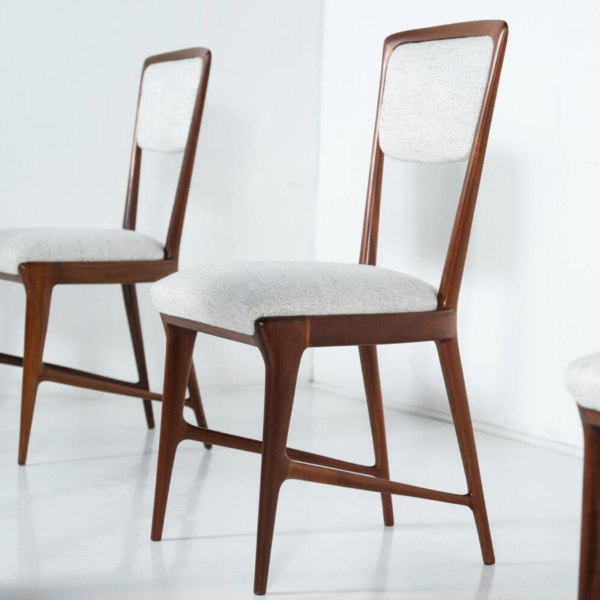 Set of 12 Chairs attributed to Ico Parisi, Wood and Fabric, Italy, 1960s - Image 5