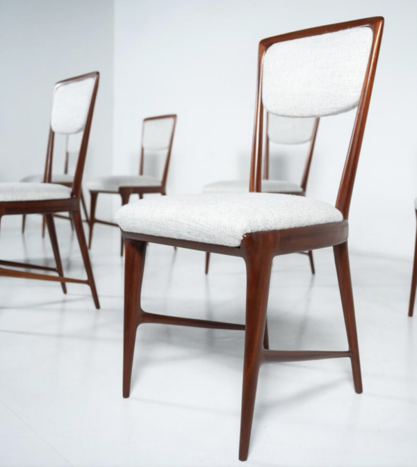 Set of 12 Chairs attributed to Ico Parisi, Wood and Fabric, Italy, 1960s - Image 15