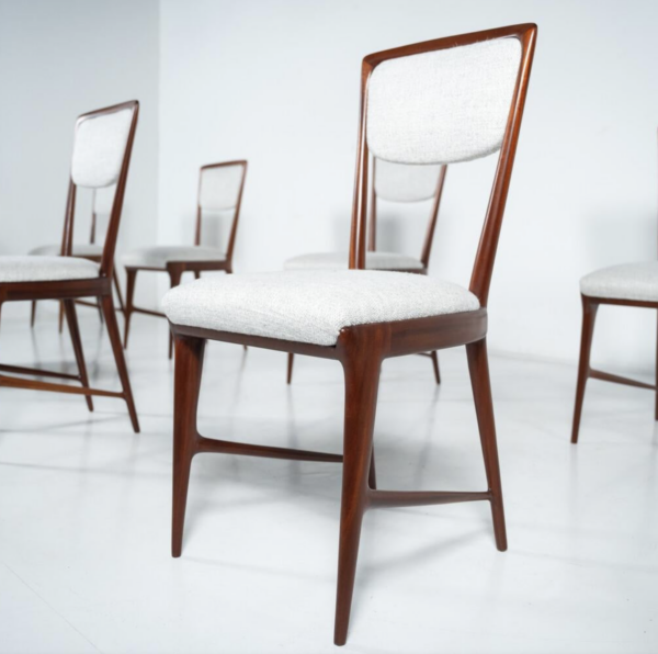 Set of 12 Chairs attributed to Ico Parisi, Wood and Fabric, Italy, 1960s - Image 14