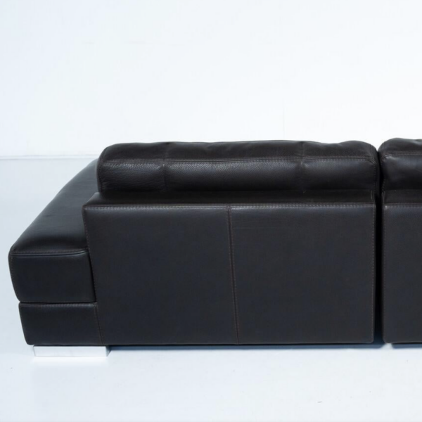 Roche bobois Sofa, Black Leather - Image 11