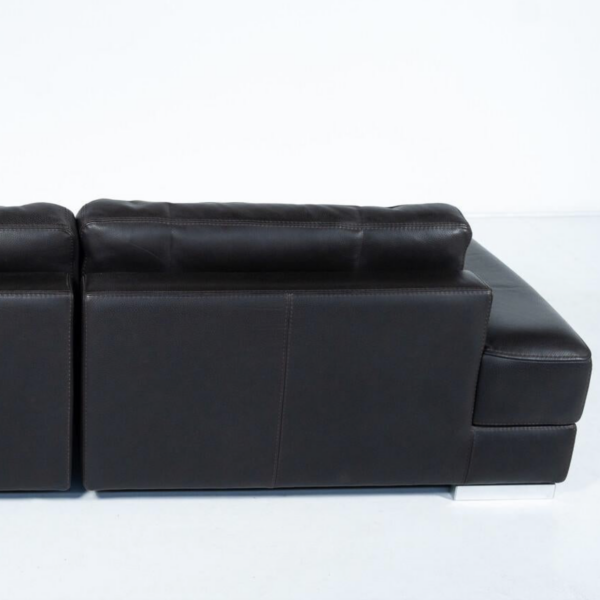 Roche bobois Sofa, Black Leather - Image 10