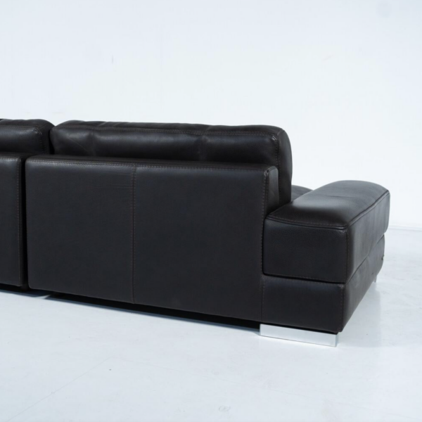 Roche bobois Sofa, Black Leather - Image 9