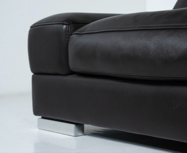 Roche bobois Sofa, Black Leather - Image 6