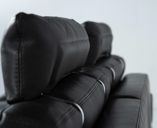 Roche bobois Sofa, Black Leather - Image 13