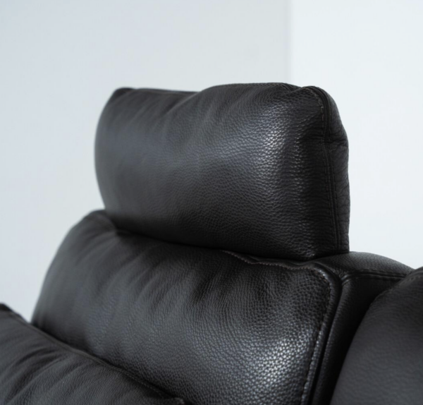 Roche bobois Sofa, Black Leather - Image 2