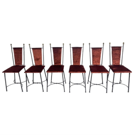 Set of 6 Iron Chairs, 1940s