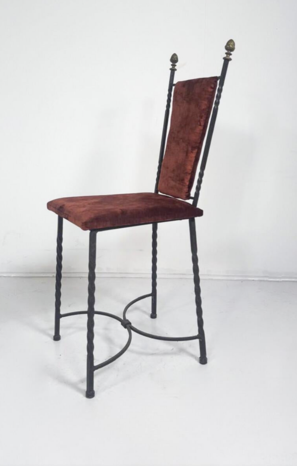 Set of 6 Iron Chairs, 1940s - Image 5