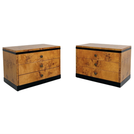 Mid-Century Modern Pair of Nightstands, Willy Rizzo Style.