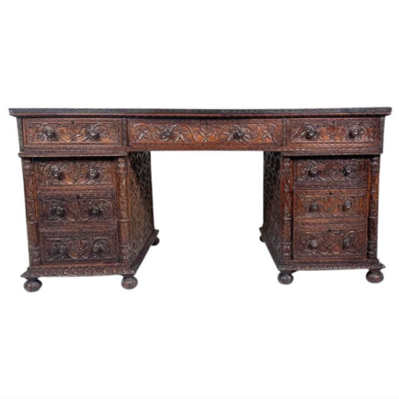 Anglo Indian Carved Wooden Desk