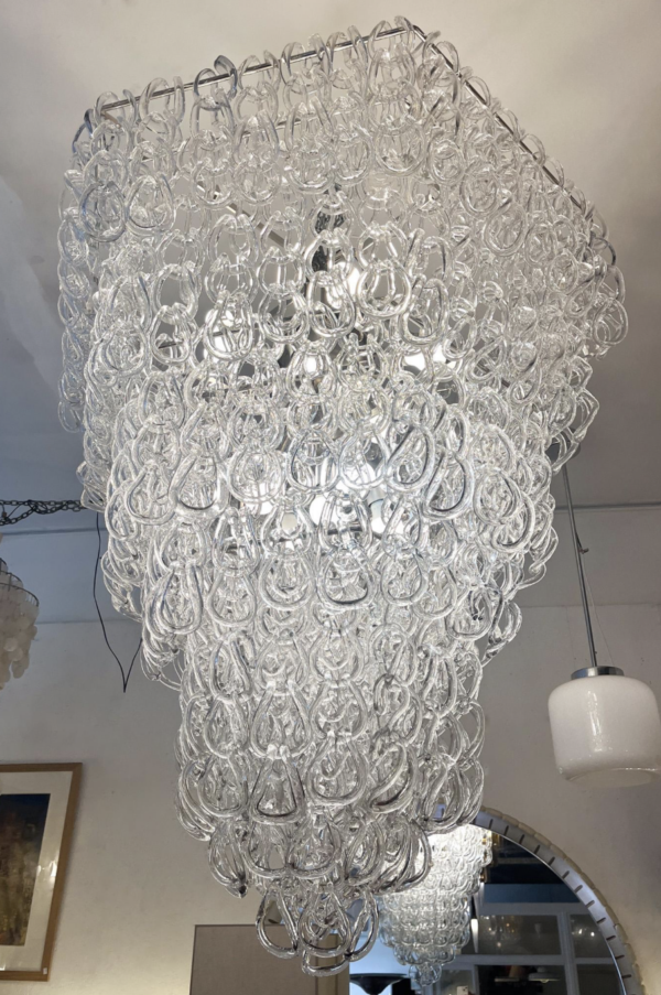 Mid-Century Modern Chandelier by Angelo Mangiarotti for Vistosi, 1970s - Image 5