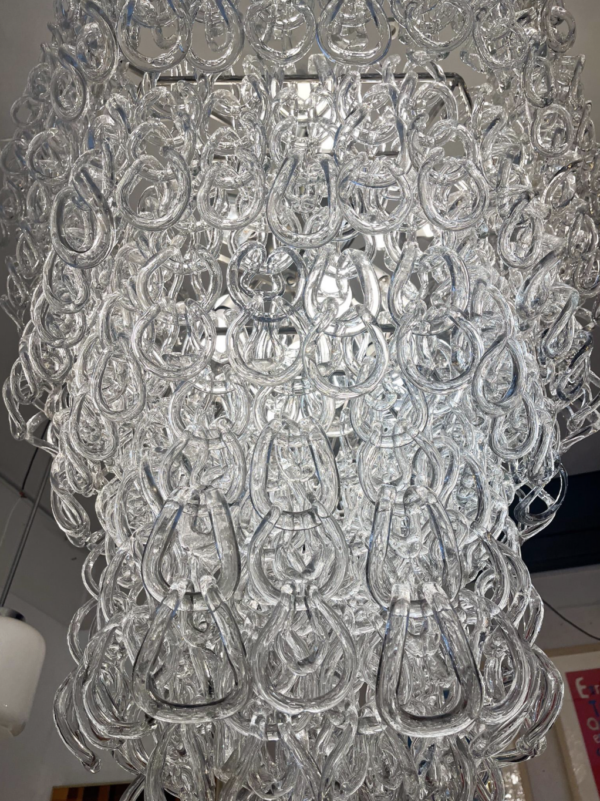 Mid-Century Modern Chandelier by Angelo Mangiarotti for Vistosi, 1970s - Image 4