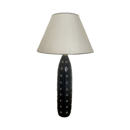 Mid Century Black Ceramic Large Table Lamp