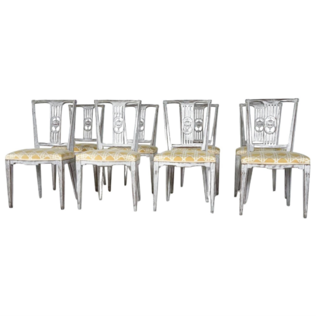 Set of 10 Gustavian Style Dining Chairs