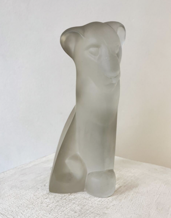 Frosted Glass Sculpture "Lion", Lucienne Bloch, by Glasfabriek, 1929 - Image 5