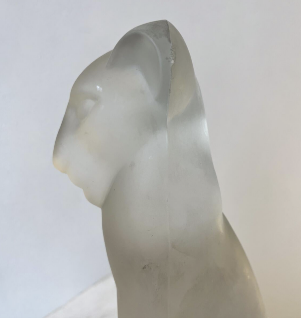 Frosted Glass Sculpture "Lion", Lucienne Bloch, by Glasfabriek, 1929 - Image 4