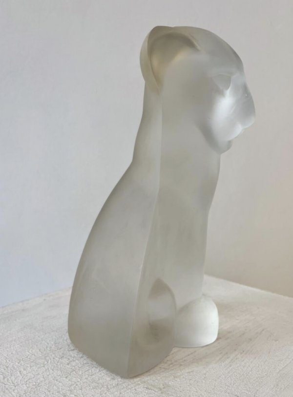 Frosted Glass Sculpture "Lion", Lucienne Bloch, by Glasfabriek, 1929 - Image 2