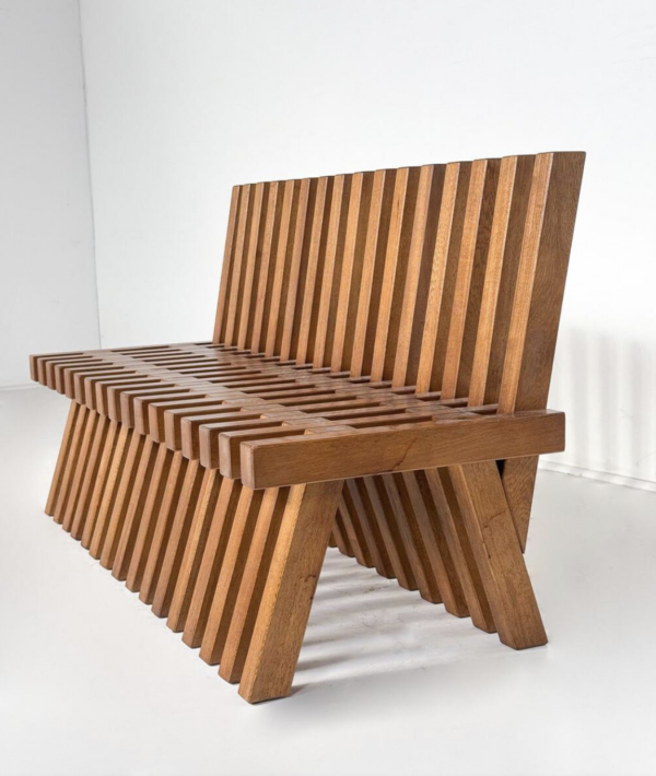 Contemporary Wooden Bench, Italy - Image 6