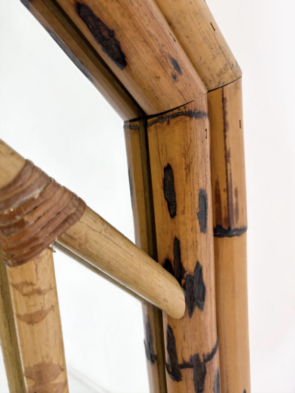 Mid-Century Bamboo Mirror attributed to Vivai Del Sud, 1970s - Image 4