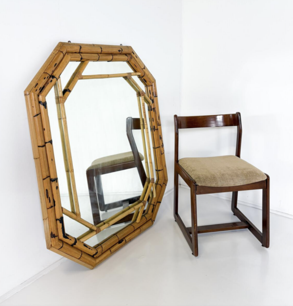 Mid-Century Bamboo Mirror attributed to Vivai Del Sud, 1970s - Image 2
