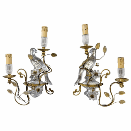 Pair of Parrot Wall lights Maison Baguès - 2 pairs available
