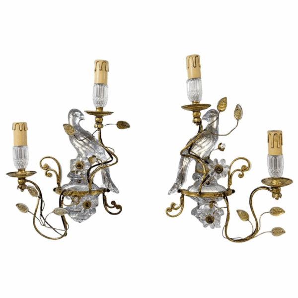 Pair of Parrot Wall lights Maison Baguès - 2 pairs available