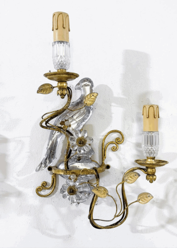 Pair of Parrot Wall lights Maison Baguès - 2 pairs available - Image 6
