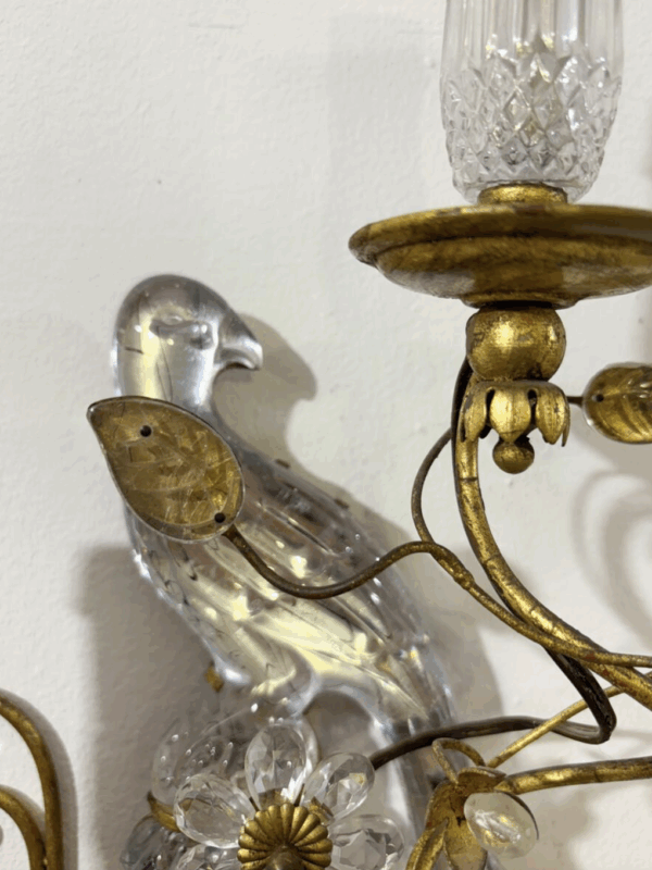 Pair of Parrot Wall lights Maison Baguès - 2 pairs available - Image 3