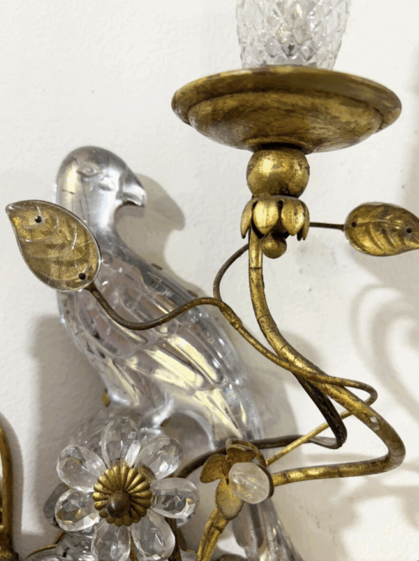 Pair of Parrot Wall lights Maison Baguès - 2 pairs available - Image 10