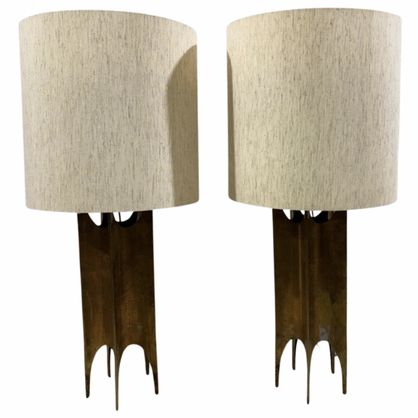 Pair of Brutalist Table Lamps in the Style of Maurizio Tempestini, Italy, 1970s