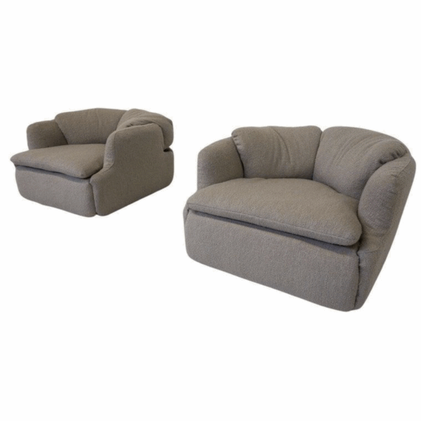 Pair of Confidential Armchairs by Alberto Rosselli Saporiti - New Upholstery - Image 2
